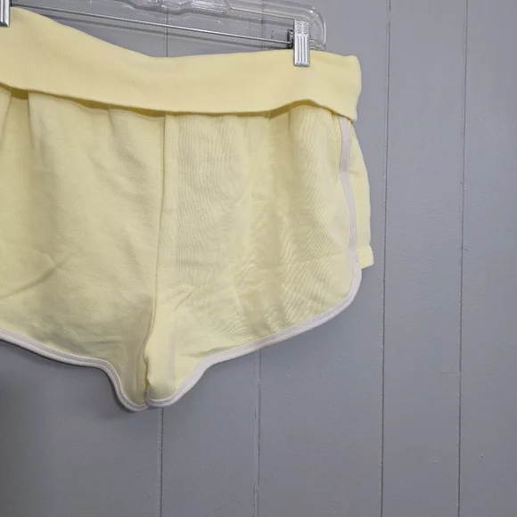 Victoria Secret Pink Mellow Yellow Ivy Terry Fold Y2K Retro Shorts Size L - Picture 8 of 11